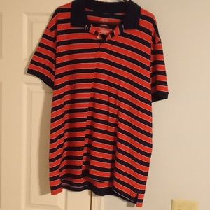 Mens st John's bay performance XXL navy and orange striped polo